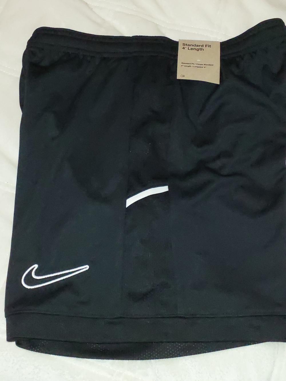 Nike Girl's Black Athletic Shorts with White Swoosh Accent Medium